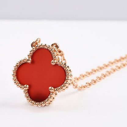 [Bijoux de luxe] Collier à fleur unique en cornaline 15 mm