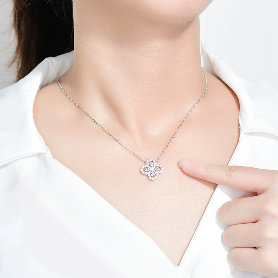 [Luxe Jewelry]LOOP NECKLACE FULL MOTIF DIAMOND 16MM MULTIPLE COLORS