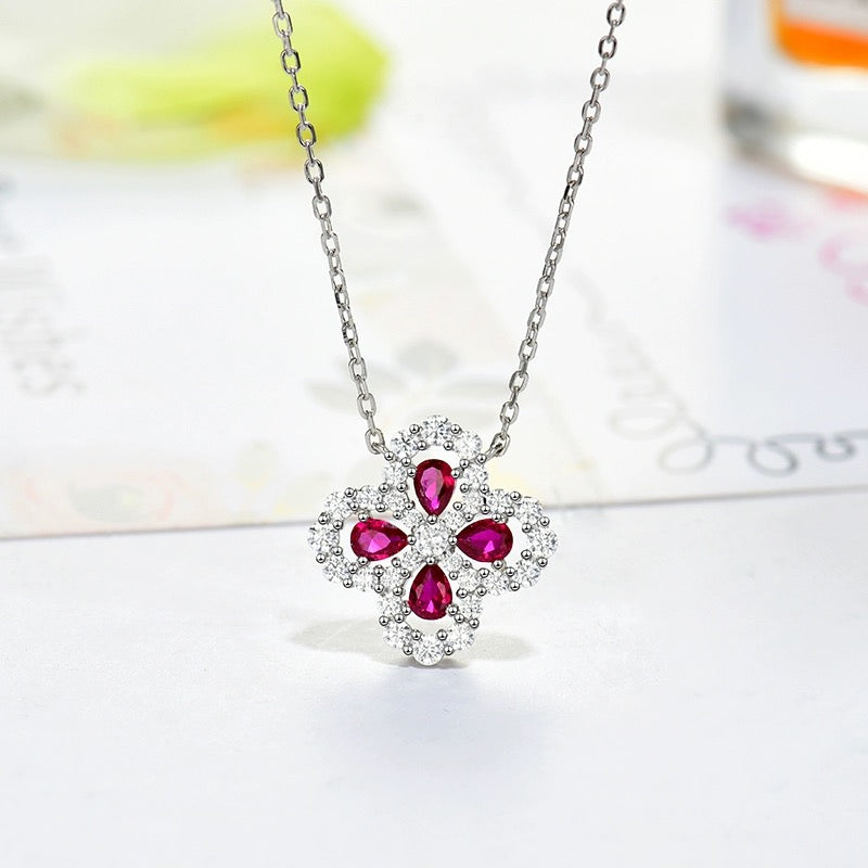 [Luxe Jewelry]LOOP NECKLACE FULL MOTIF DIAMOND 16MM MULTIPLE COLORS