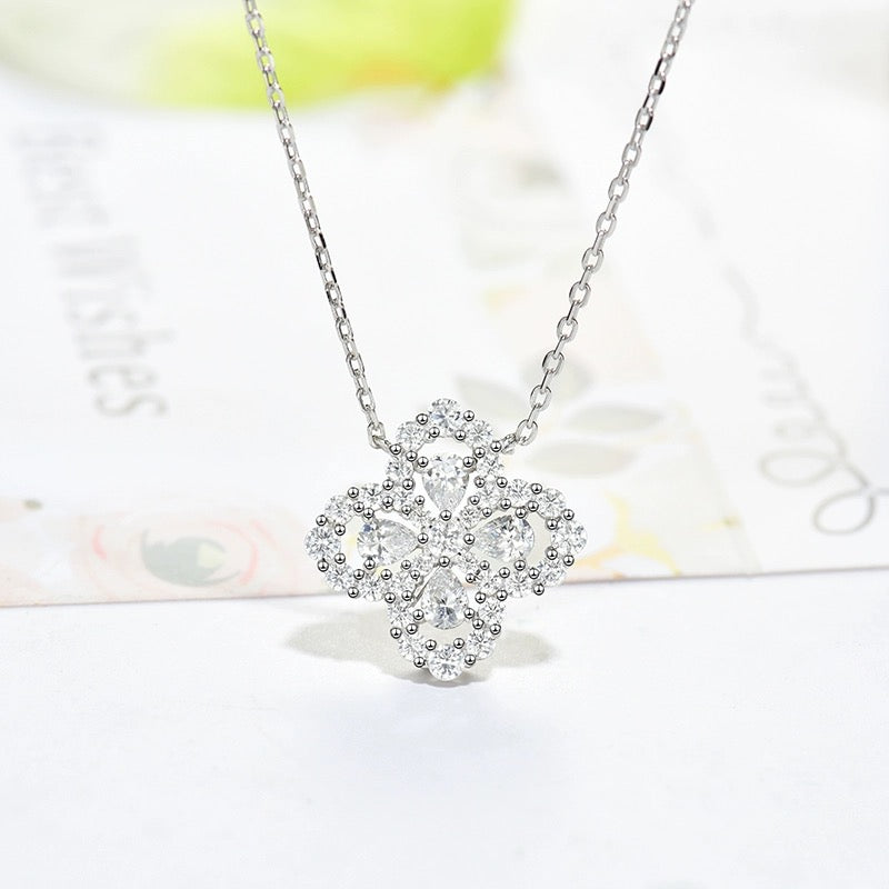 [Luxe Jewelry]LOOP NECKLACE FULL MOTIF DIAMOND 16MM MULTIPLE COLORS