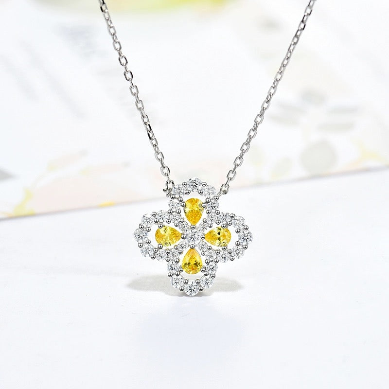 [Luxe Jewelry]LOOP NECKLACE FULL MOTIF DIAMOND 16MM MULTIPLE COLORS