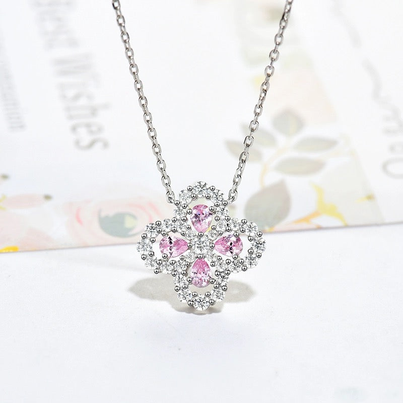 [Luxe Jewelry]LOOP NECKLACE FULL MOTIF DIAMOND 16MM MULTIPLE COLORS