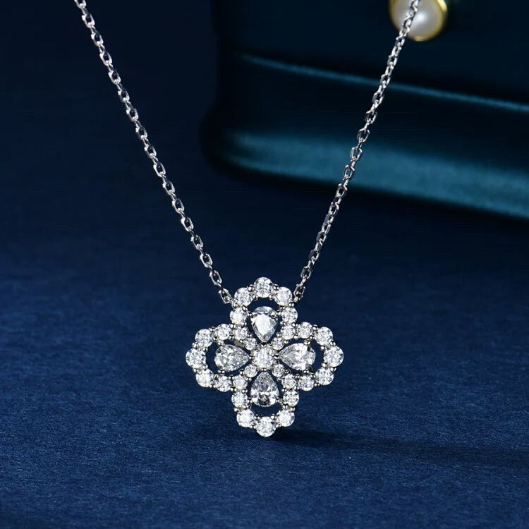 [Luxe Jewelry]LOOP NECKLACE FULL MOTIF DIAMOND 16MM MULTIPLE COLORS