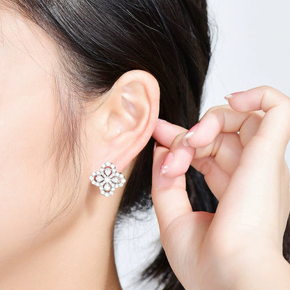 [Luxe Jewelry]LOOP EARRINGS FULL MOTIF DIAMOND 16MM