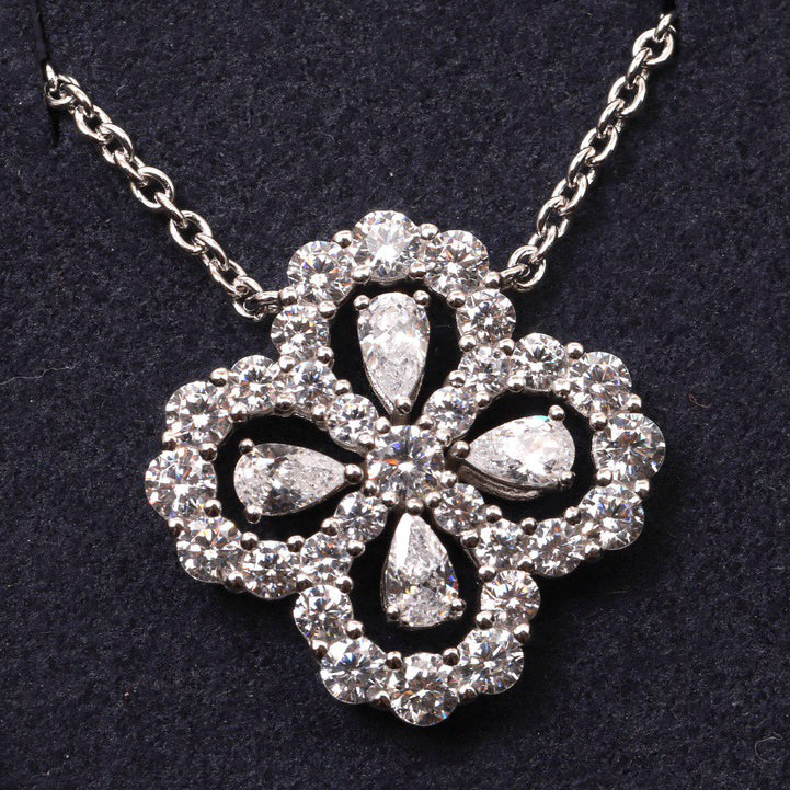 [Luxe Jewelry]LOOP NECKLACE FULL MOTIF DIAMOND 16MM MULTIPLE COLORS