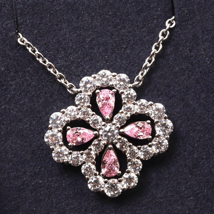 [Luxe Jewelry]LOOP NECKLACE FULL MOTIF DIAMOND 16MM MULTIPLE COLORS