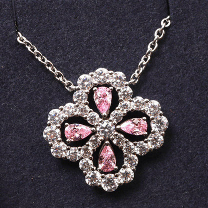 [Luxe Jewelry]LOOP NECKLACE FULL MOTIF DIAMOND 16MM MULTIPLE COLORS