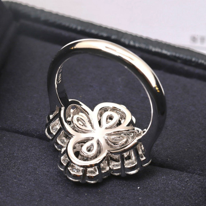 [Bijoux de luxe] BAGUE BOUCLE MOTIF COMPLET DIAMANT 16MM ARGENT