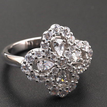 [Bijoux de luxe] BAGUE BOUCLE MOTIF COMPLET DIAMANT 16MM ARGENT