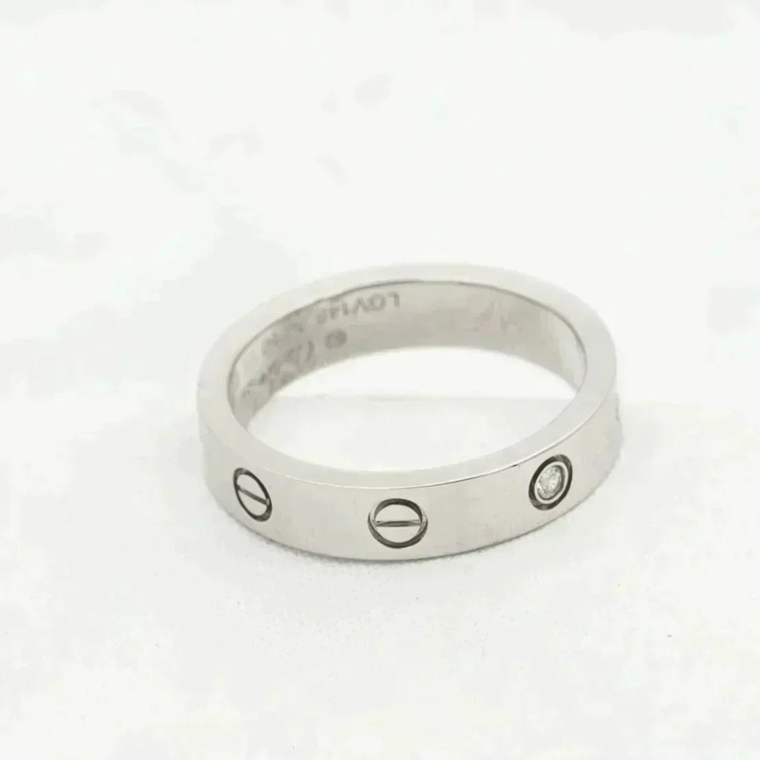 [Luxe Jewelry]LOVE RING 4MM 1 DIAMOND SILVER