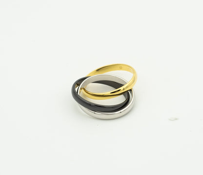 [Luxe Jewelry]TRINITY RING BLACK GOLD SILVER
