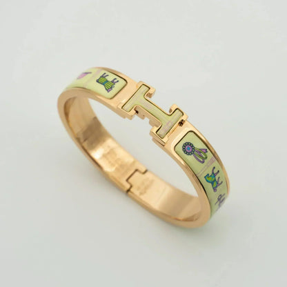 [Luxe Jewelry]H PINK GOLD BRACELET CREAM CERAMIC
