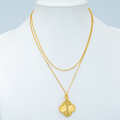 [Luxe Jewelry]CLOVER 25MM PEDANT NECKLACE GOLD