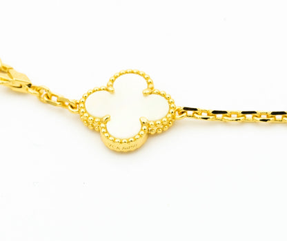 [Luxe Jewelry]CLOVER BRACELET 5 MOTIFS ONYX MOP