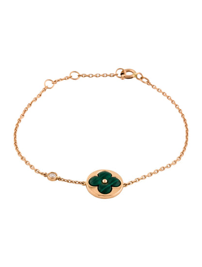 [Luxe Jewelry]SUN MALACHITE 1 DIAMOND PINK GOLD BRACELET