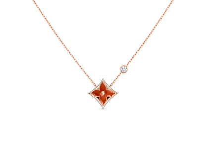 [Bijoux de luxe]Collier étoile en or rose et 1 diamant