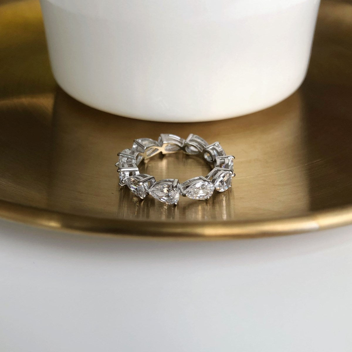 [Luxe Jewelry]Exquisite Pear Cut Tennis Ring