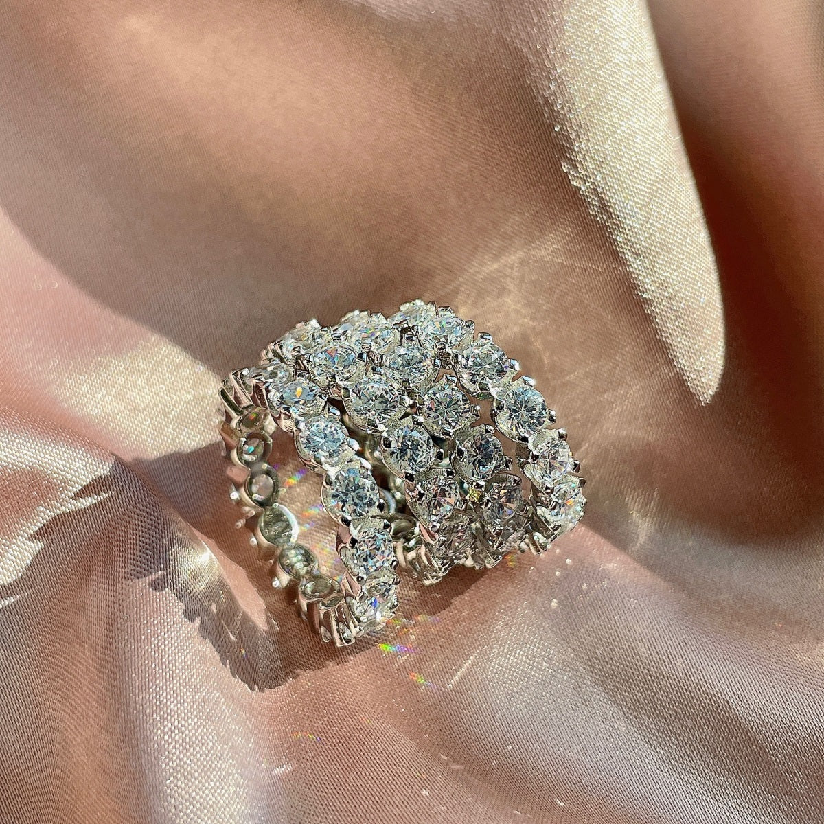 [Luxe Jewelry]Eternity Round Cut Tennis Ring