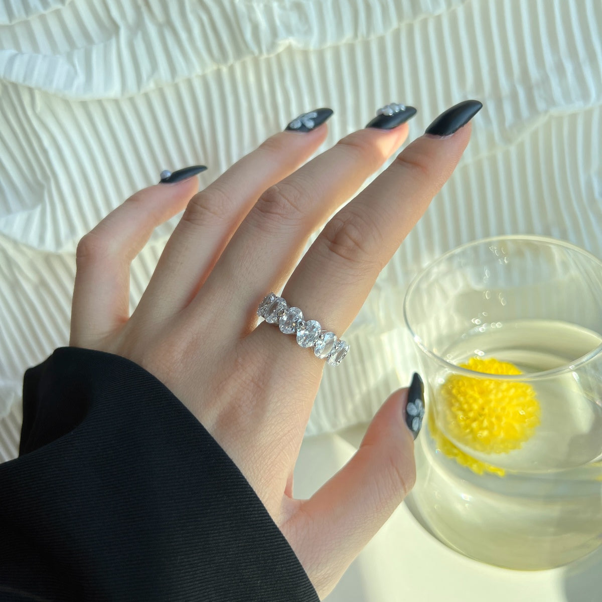 [Luxe Jewelry]Dainty Elongated Cushion Cut Tennis Ring