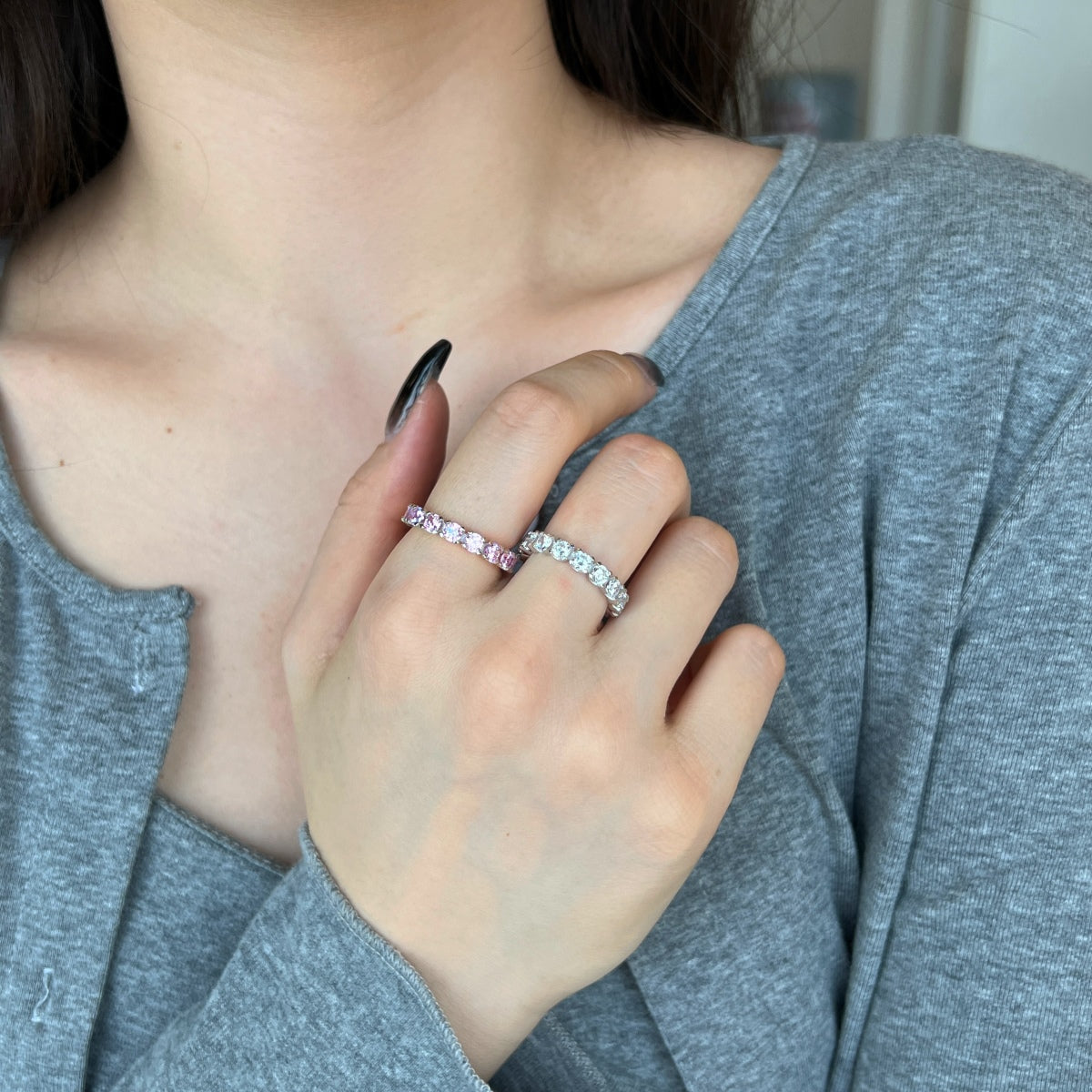 [Luxe Jewelry]Eternity Round Cut Tennis Ring