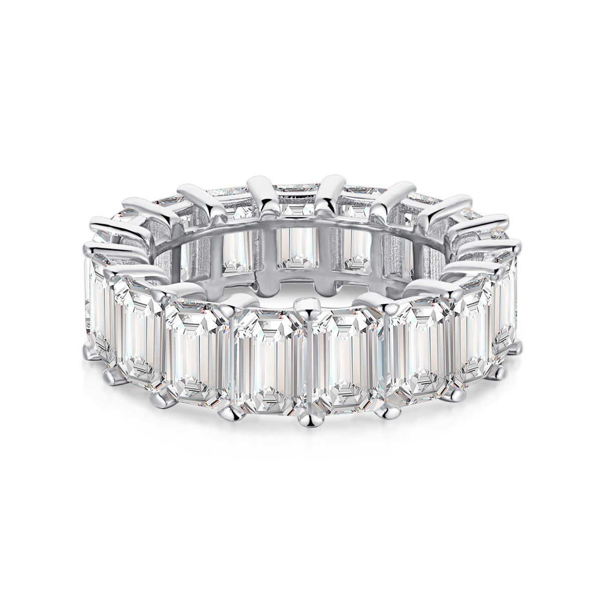[Luxe Jewelry]0.75 Carat Elegant Emerald Cut Tennis Ring