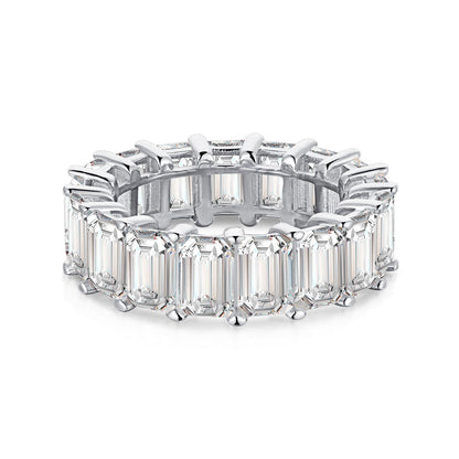 [Luxe Jewelry]0.75 Carat Elegant Emerald Cut Tennis Ring