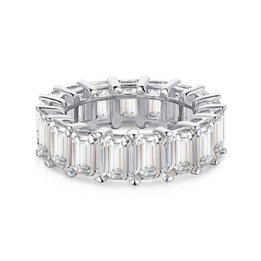 [Luxe Jewelry]0.75 Carat Elegant Emerald Cut Tennis Ring