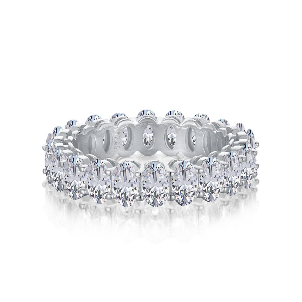 [Luxe Jewelry]Ornate Oval Cut Tennis Ring