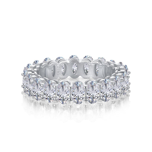 [Luxe Jewelry]Ornate Oval Cut Tennis Ring