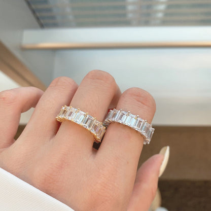 [Luxe Jewelry]0.75 Carat Elegant Emerald Cut Tennis Ring
