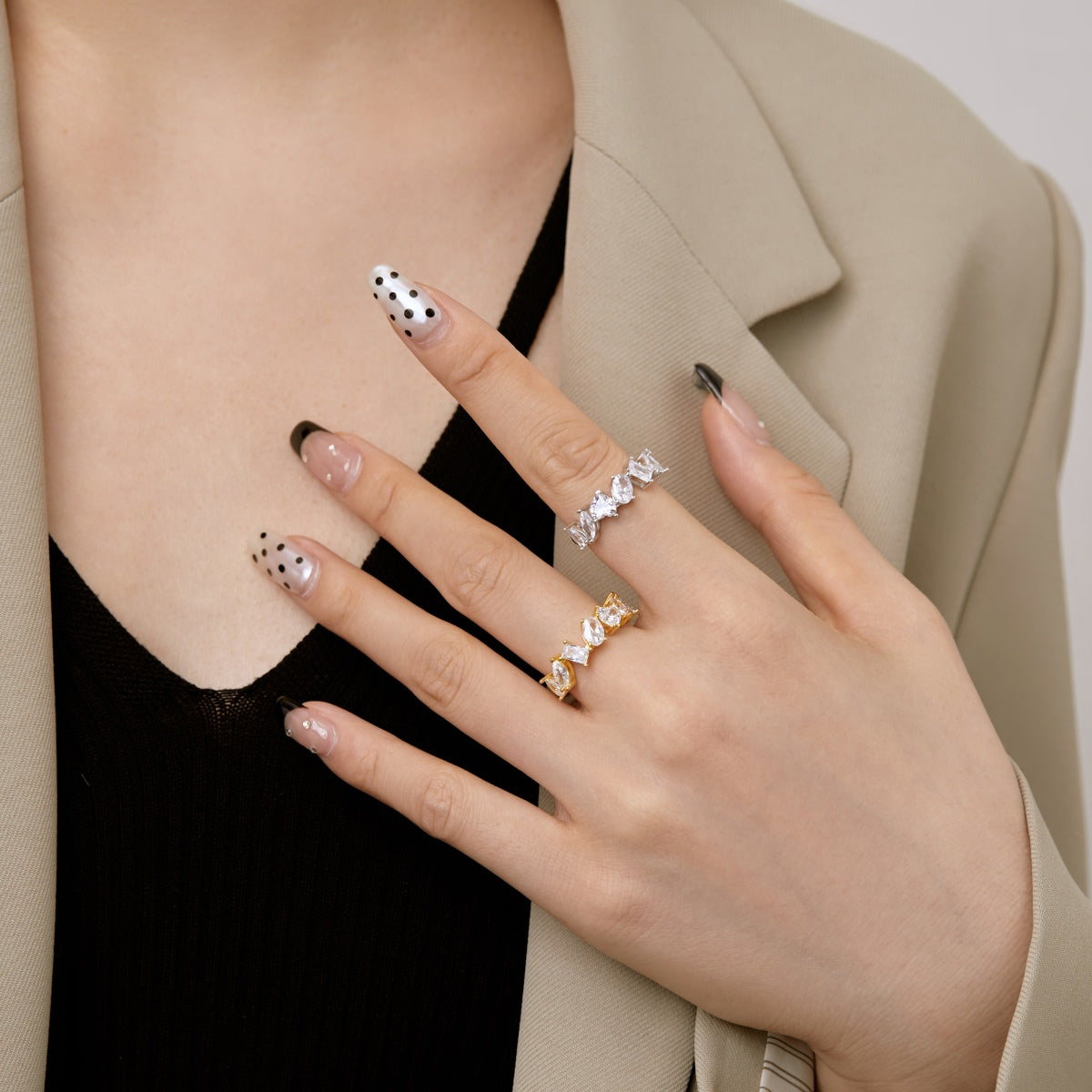[Luxe Jewelry]Delicate Multi Cut Ring
