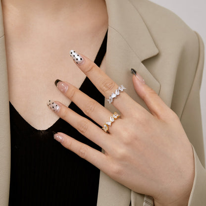 [Luxe Jewelry]Delicate Multi Cut Ring