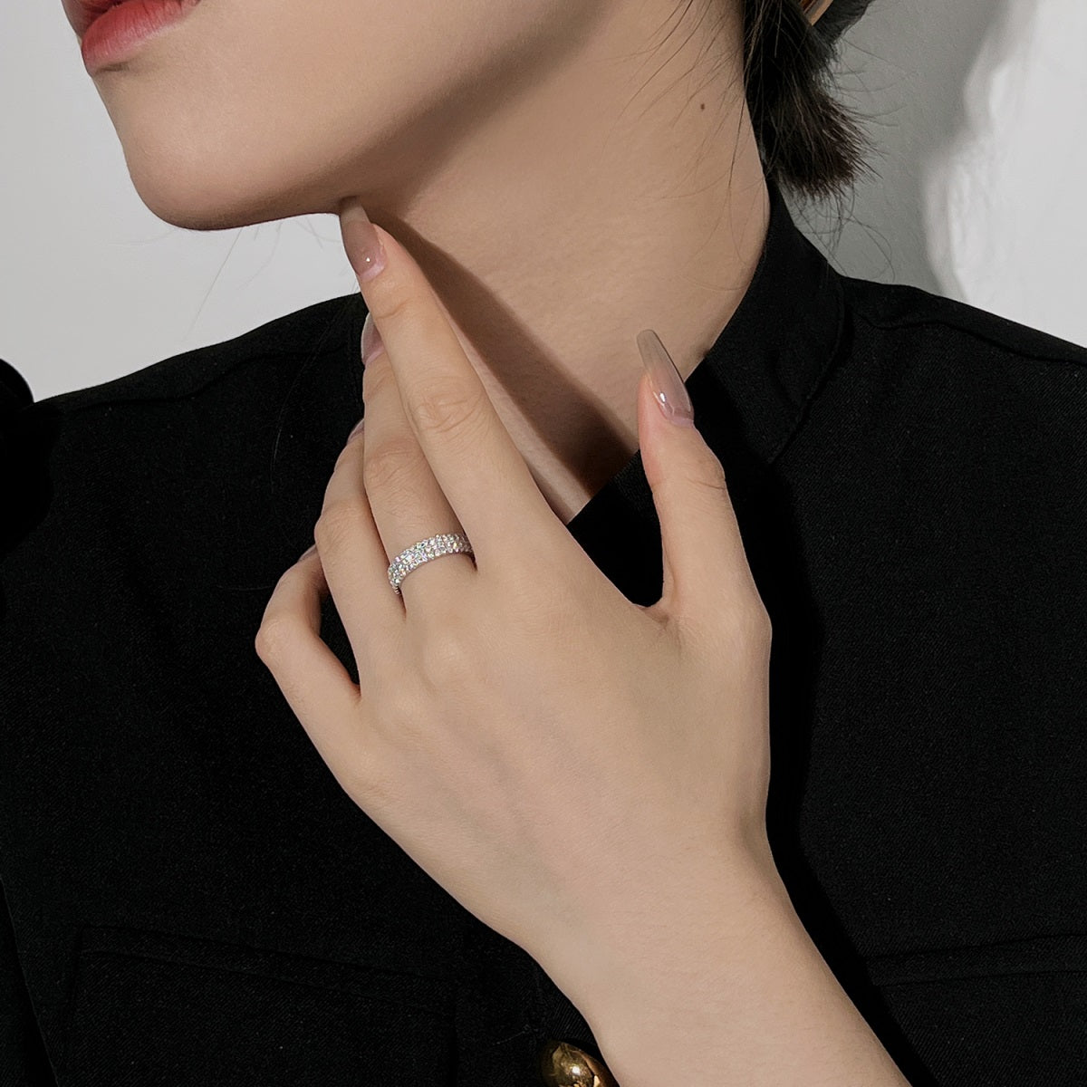 [Luxe Jewelry]Dainty Round Cut Tennis Ring
