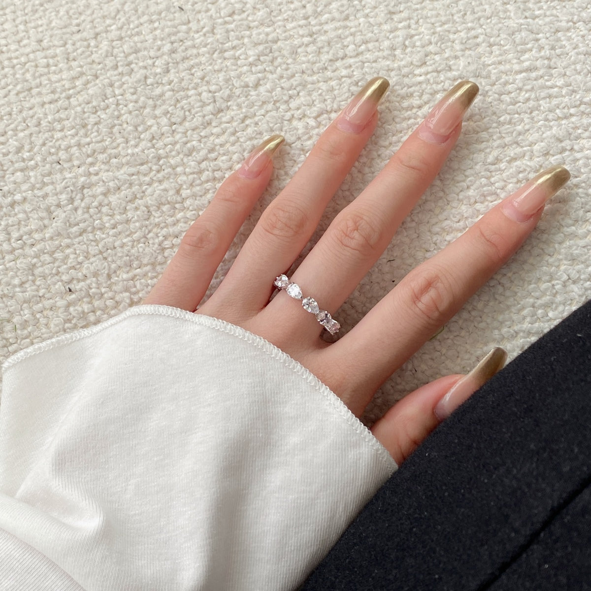 [Luxe Jewelry]Exquisite Pear Cut Tennis Ring