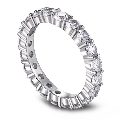 [Luxe Jewelry]Sparkling Round Cut Tennis Ring