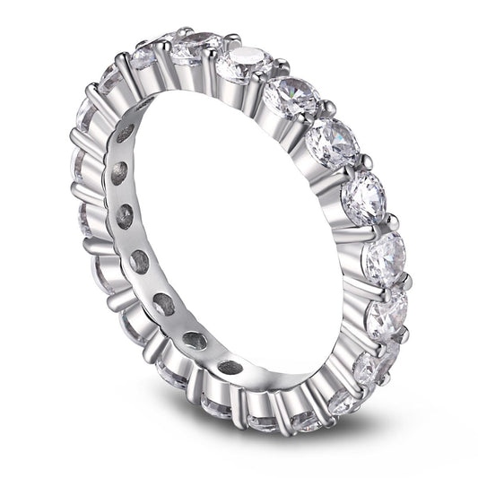 [Luxe Jewelry]Sparkling Round Cut Tennis Ring