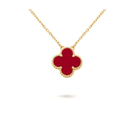 [Bijoux de luxe] Collier à fleur unique en cornaline 15 mm