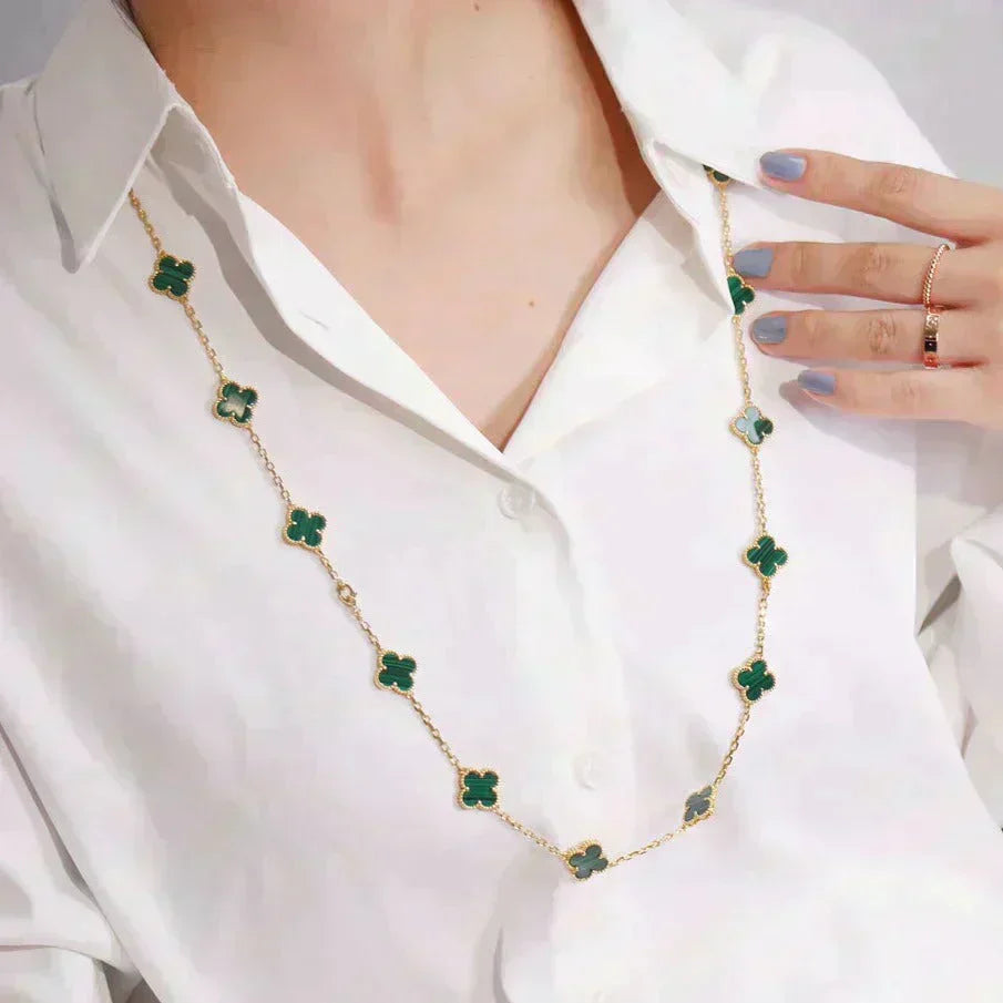 [Bijoux de luxe] TRÈFLE 20 MOTIFS MALACHITE OR