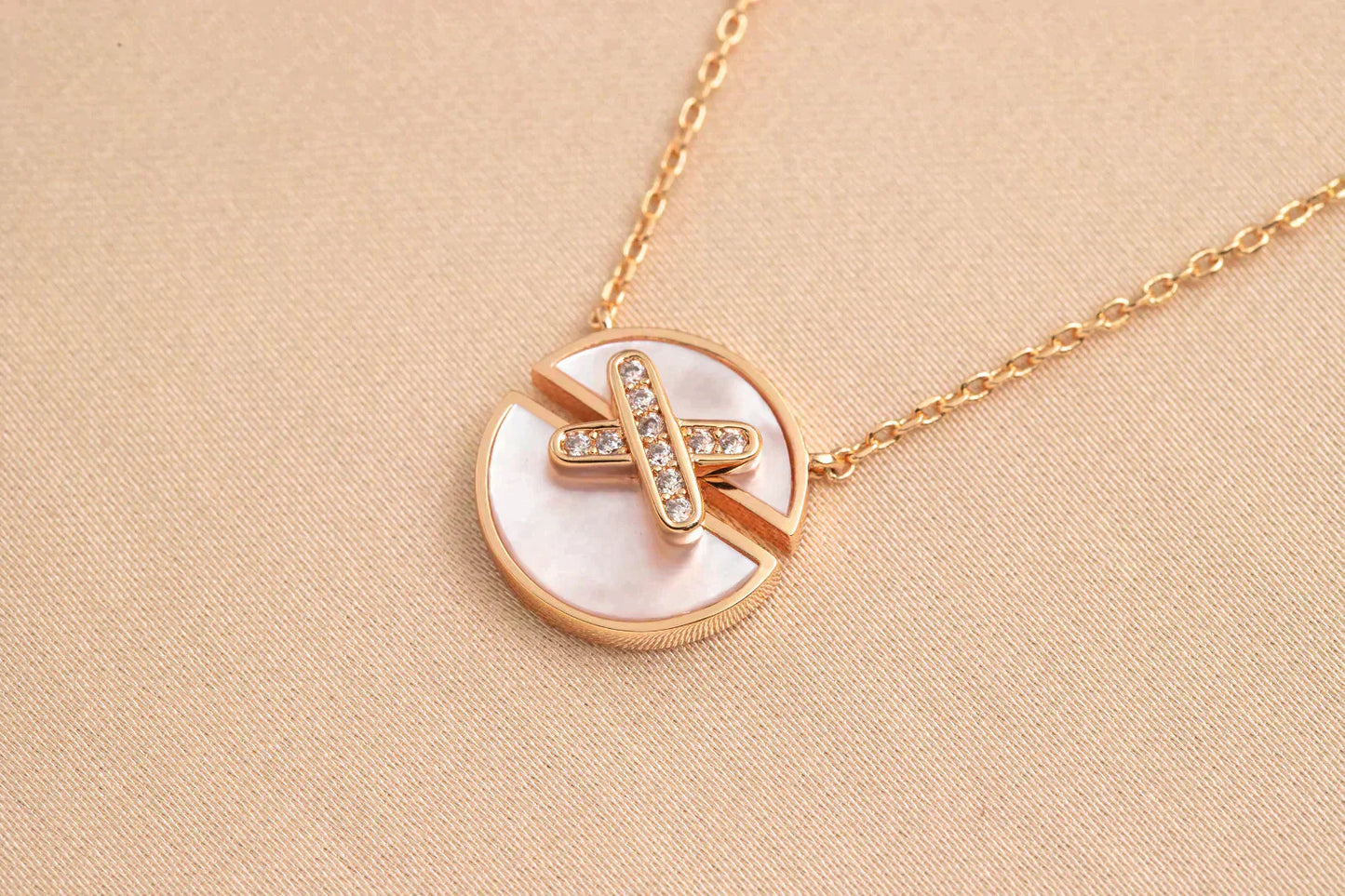 [Luxe Jewelry]JEUX DE ROSE GOLD DIAMOND NECKLACE