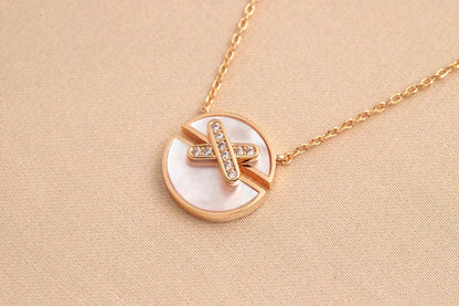 [Luxe Jewelry]JEUX DE ROSE GOLD DIAMOND NECKLACE