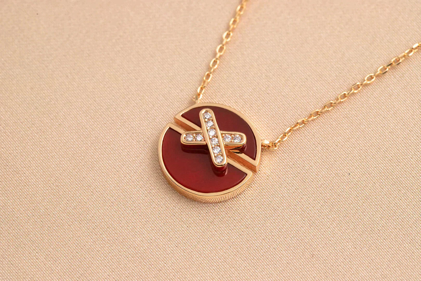 [Luxe Jewelry]JEUX DE ROSE GOLD DIAMOND NECKLACE