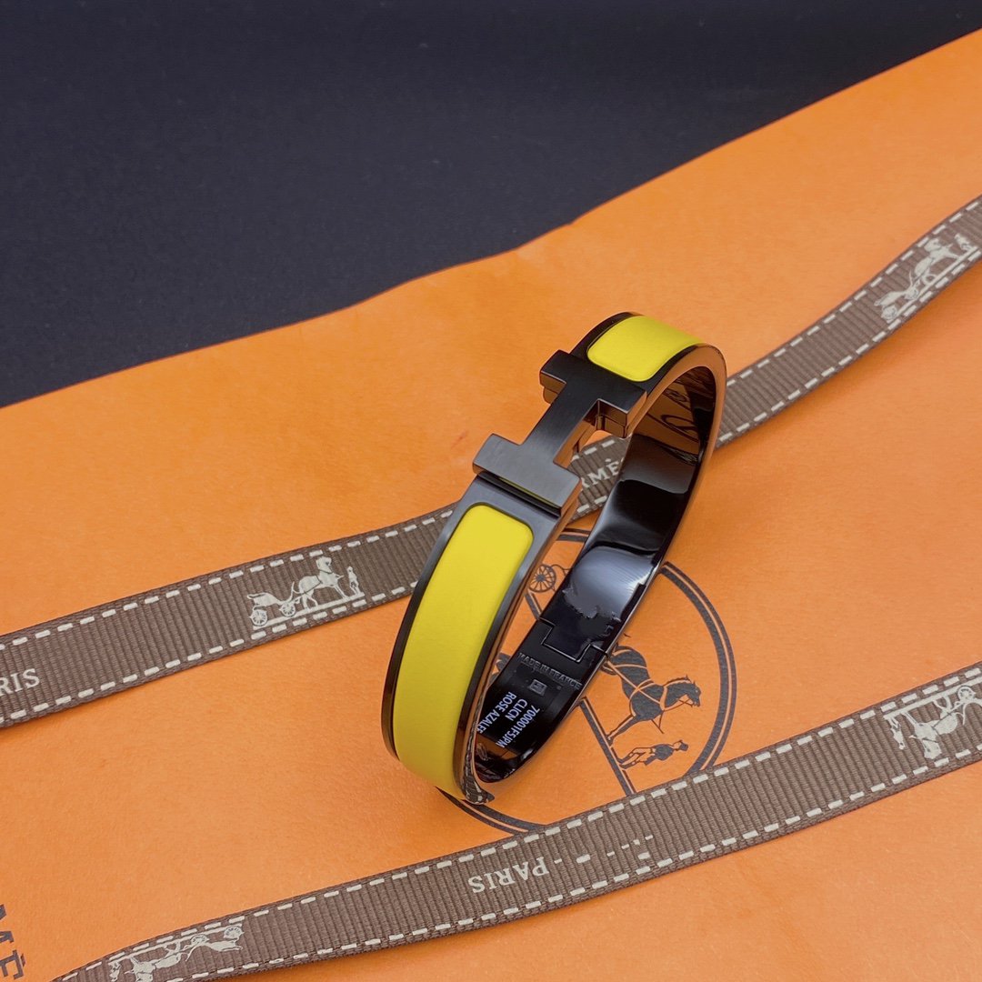 [Bijoux de luxe] BRACELET CLIC HM SO NOIR JAUNE