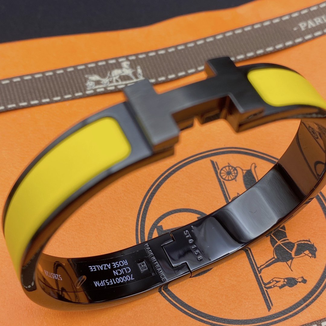 [Bijoux de luxe] BRACELET CLIC HM SO NOIR JAUNE