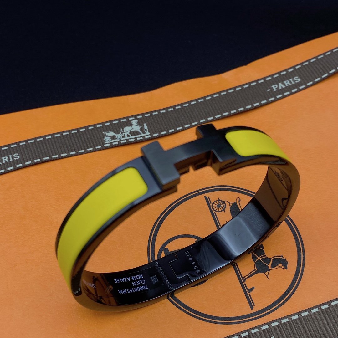 [Bijoux de luxe] BRACELET CLIC HM SO NOIR JAUNE