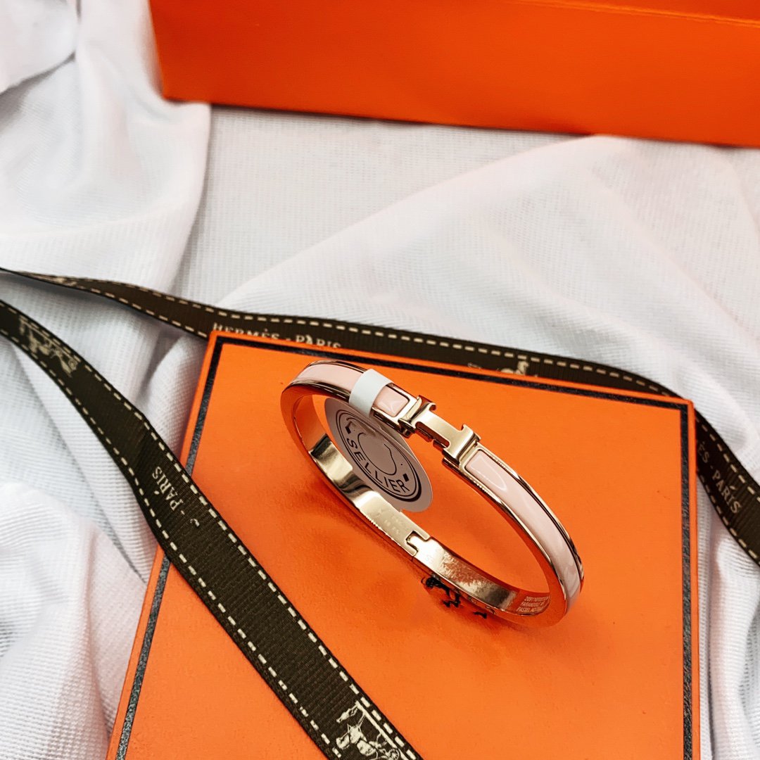 [Bijoux de luxe] BRACELET CLASSIQUE HM CLIC ROSE ÉMAIL 8 MM