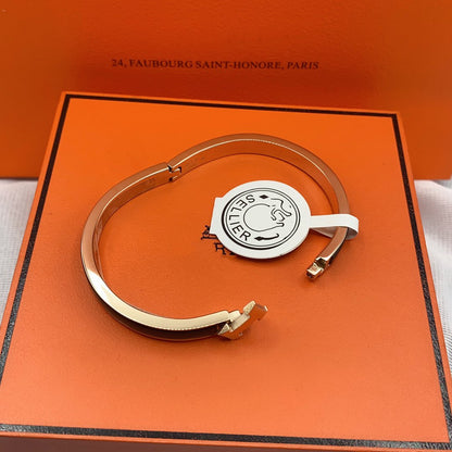 [Luxe Jewelry]CLASSIC HM CLIC BLACK 8MM ENAMEL BRACELET