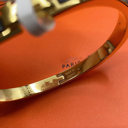 [Luxe Jewelry]CLASSIC HM CLIC BLACK 8MM ENAMEL BRACELET
