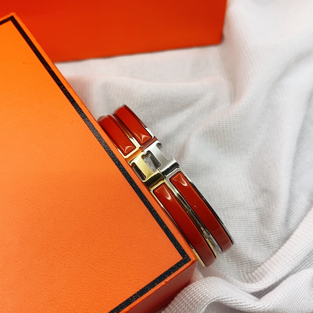 [Bijoux de luxe] BRACELET CLASSIQUE HM CLIC ROUGE ÉMAIL 8 MM