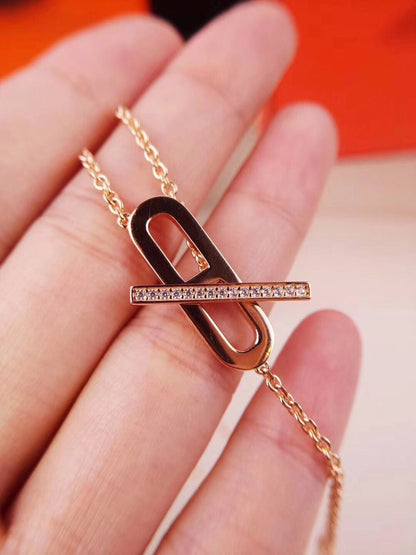 [Luxe Jewelry]HM NECKLACE PLATINUM ROSE GOLD DIAMOND