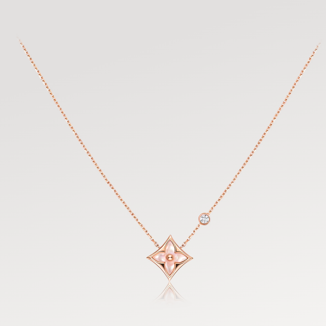 [Bijoux de luxe] Collier étoile en or rose avec 1 diamant